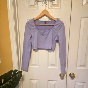 Lavender Long Sleeve Crop Top w/skirt